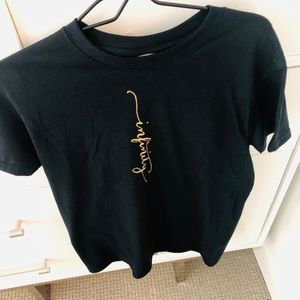 Unisex Black Infinity unisex 100% Cotton T-Shirt